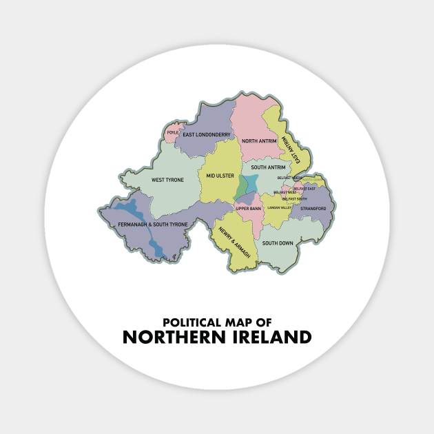 Political map of Northern Ireland Magnet by nickemporium1